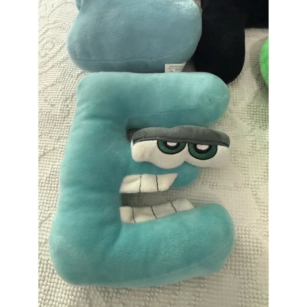 Alphabet Lore Plush Set B E F D‎ Stuffed Animal Toy Letters Blue Green Black